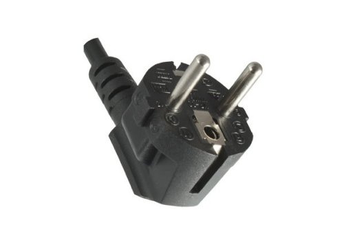 Power cord Europe CEE 7/7 90° to C5 angled, 0,75mm², VDE, black, length 5,00m