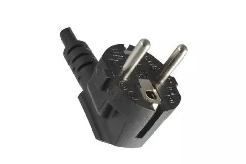 Netzkabel Europa CEE 7/7 90° auf C5 gewinkelt, 0,75mm², VDE, schwarz, Länge 3,00m