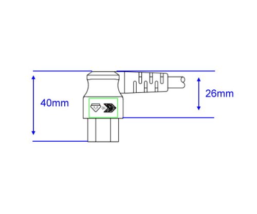 Power cord Europe CEE 7/7 90° to C5 angled, 0,75mm², VDE, black, length 5,00m