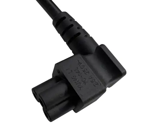 Mains cable England UK type G 5A to C5 90°, 0.75mm², approval: ASTA, black, length 5.00m