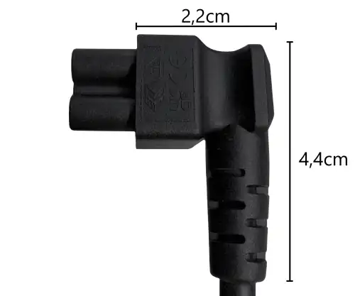 Mains cable England UK type G 5A to C5 90°, 0.75mm², approval: ASTA, black, length 5.00m