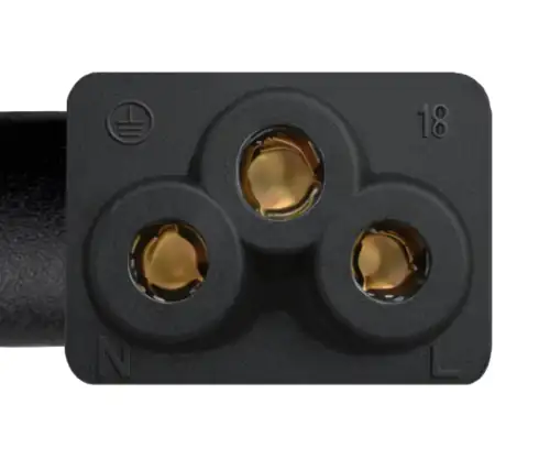 Mains cable England UK type G 5A to C5 90°, 0.75mm², approval: ASTA, black, length 5.00m