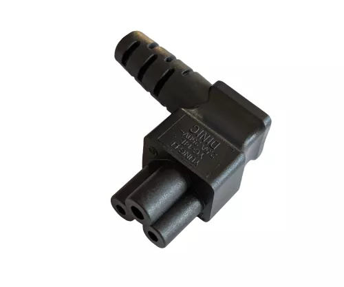 Câble secteur Europe CEE 7/7 90° sur C5 coudé, 0,75mm², VDE, noir, longueur 1,80m