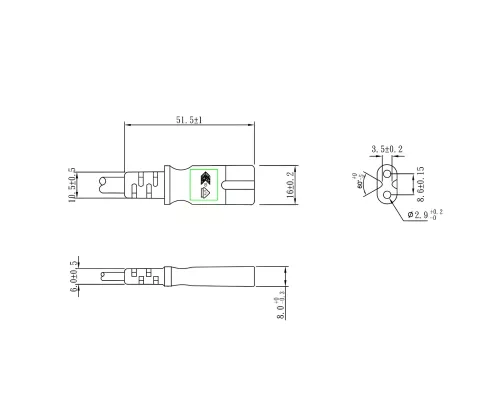 Câble secteur prise européenne type C sur C7, 0,75mm², VDE, noir, longueur 0,50m