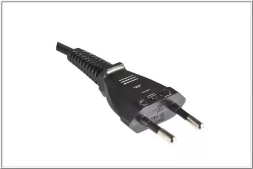 Power cord Euro plug type C to C7 90° (left, right), 0,75mm², VDE, black, length 3,00m