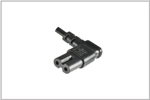 Power cord Euro plug type C to C7 90° (left, right), 0,75mm², VDE, black, length 1,50m