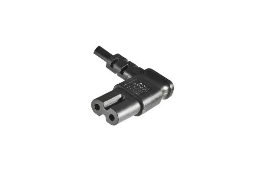 Power cable Euro plug type C to C7, 0.75mm², Euro plug/IEC 60320-C7, VDE, black, DINIC box with Euro hole, length 3.00m