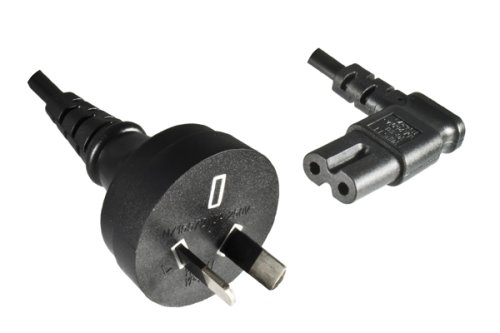 Cable de alimentación Australia tipo I a C7 90°, 0,75 mm², SAA, negro, longitud 1,80 m