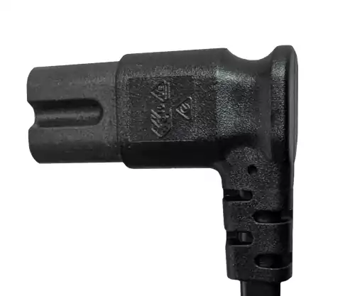 Maitinimo kabelis Australija, I tipo, į C7 90°, 0,75 mm², SAA, juodas, 1,80 m ilgio