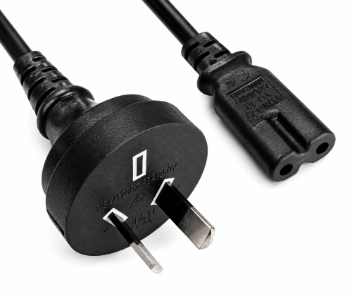 Cablu de alimentare Australia tip I la C7, 0,75mm², SAA, negru, lungime 1,80m