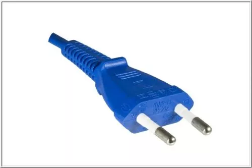 Netzkabel Eurostecker Typ C auf C7, 0,75mm², VDE, blau, Länge 1,80m