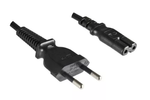 Kabel zasilający Brazil typu C do C7, 0,75 mm², INMETRO, czarny, długość 1,80 m