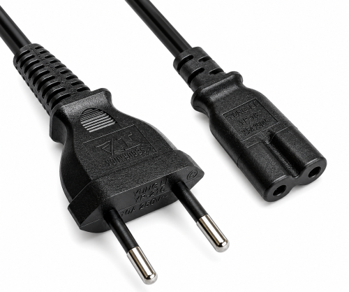 Cablu de alimentare Brazilia tip C la C7, 0,75mm², INMETRO, negru, lungime 1,80m