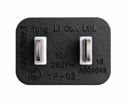 Stroomkabel China NEMA 1-15P, type A tot C7, 0,75mm², goedkeuring: CCC, zwart, lengte 1,80m