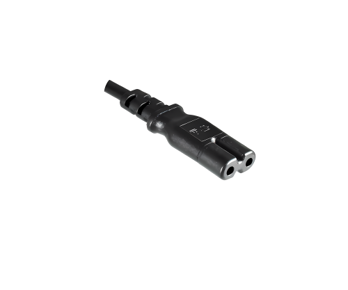 Netzkabel Indien Typ D auf C7, 0,75mm², 2,5A, Zulassung: BIS, schwarz, Länge 1,80m
