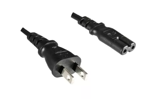 Power cable Japan type A to C7, 0,75mm², approvals: JET/PSE, VFF, black, length 1.80m