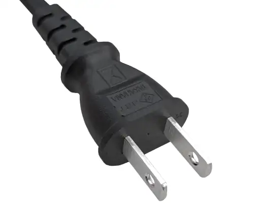 Mains cable Japan type A to C7, 0.75mm², approvals: JET/PSE, VFF, black, length 1.80m