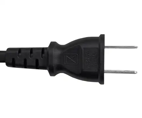 Mains cable Japan type A to C7, 0.75mm², approvals: JET/PSE, VFF, black, length 1.80m