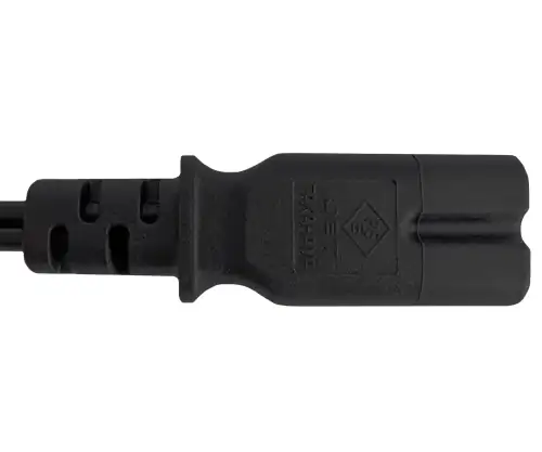 Mains cable Japan type A to C7, 0.75mm², approvals: JET/PSE, VFF, black, length 1.80m