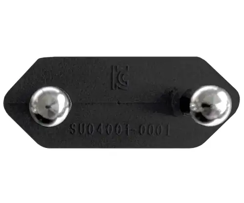 Power cable KOREA 2pin to C7 90°, 0.75mm², approval: KC mark (KTL), black, length 1.80m