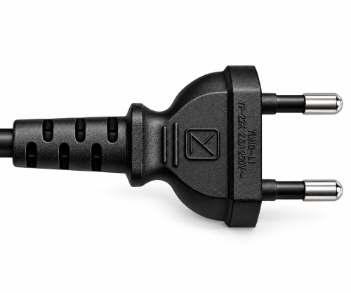 Power cable KOREA 2pin to C7 90°, 0.75mm², approval: KC mark (KTL), black, length 1.80m
