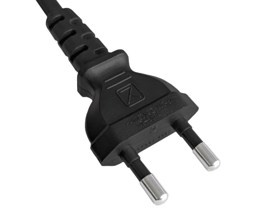 Cabo de alimentação KOREA 2pinos para C7, H05VVH2-F, 0,75mm², KOR 2pinos/IEC 60320-C7, KTL, preto, comprimento 1,80m