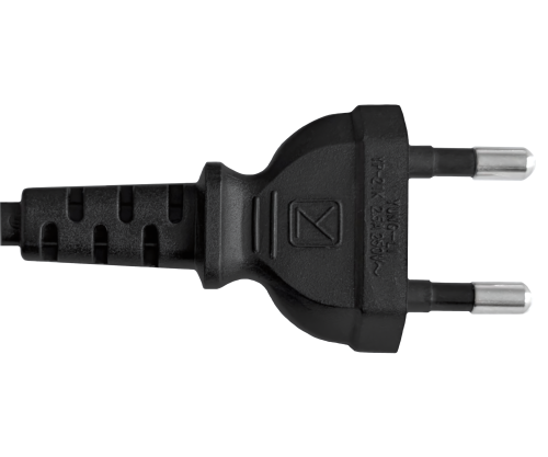 Cabo de alimentação KOREA 2pinos para C7, H05VVH2-F, 0,75mm², KOR 2pinos/IEC 60320-C7, KTL, preto, comprimento 1,80m