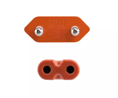 Netzkabel Eurostecker Typ C auf C7, 0,75mm², VDE, orange, Länge 1,80m