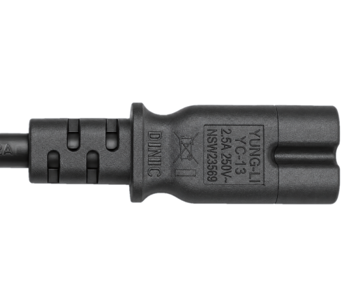 Καλώδιο δικτύου τύπου C Switzerland έως C7, 0,75mm², CH 2-pin, IEC 60884-1, SEV, μαύρο, μήκος 1,80m