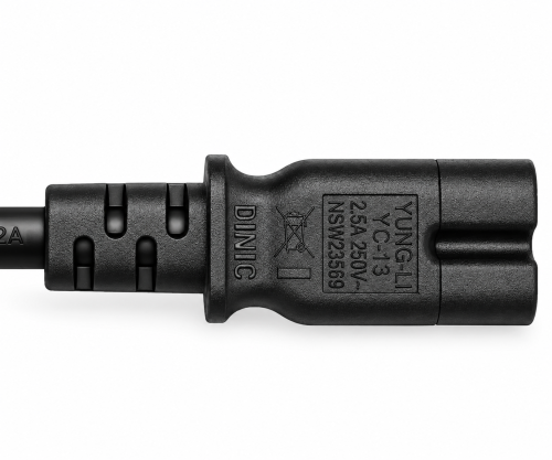 Kabel sieciowy typu C Switzerland do C7, 0,75 mm², 2-stykowy CH, IEC 60884-1, SEV, czarny, długość 1,80 m