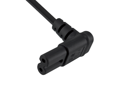 Cabo de rede Inglaterra Reino Unido tipo G 3A a C7 angular (inferior), 0,75mm², aprovação: ASTA, preto, comprimento 1,80m