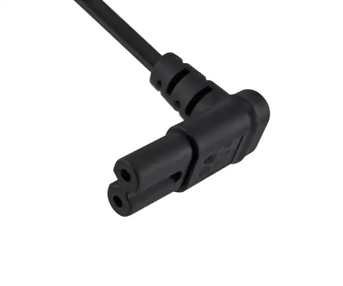 Mains cable England UK type G 3A to C7 angled (bottom), 0.75mm², approval: ASTA, black, length 1.80m
