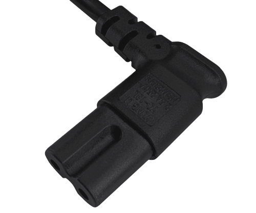 Tīkla kabelis England UK G tips 3A uz C7 leņķveida (kreisais, labais), 0,75 mm², apstiprinājums: ASTA, melns, garums 1,80 m