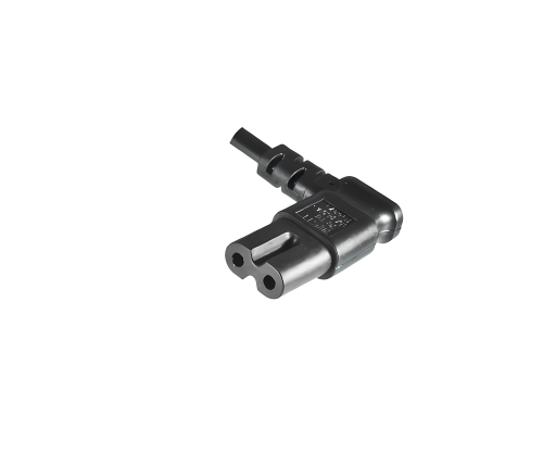 Nettkabel England UK type G 3A til C7 vinklet (venstre, høyre), 0,75 mm², godkjenning: ASTA, svart, lengde 1,80 m