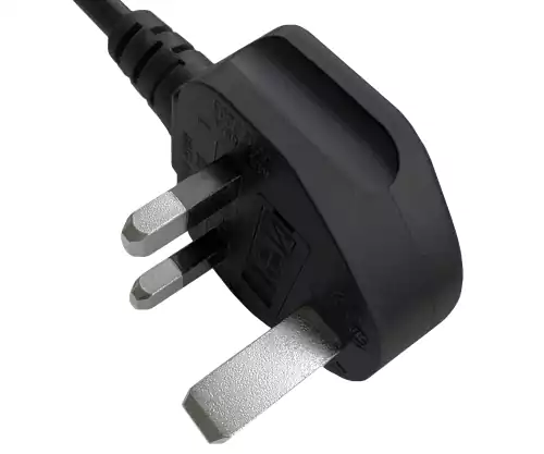 Netkabel Engeland UK type G 3A naar C7, 0,75mm², goedkeuring: ASTA, HK, Veiligheidsmerk, zwart, 1,80m