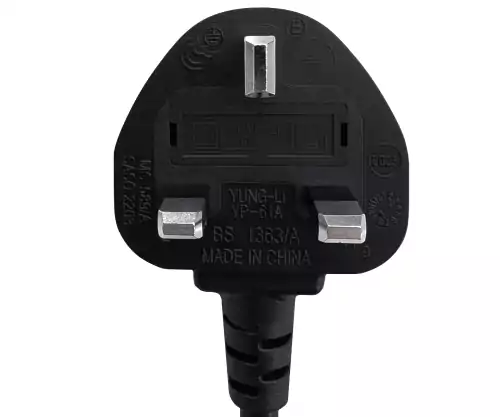 Netkabel Engeland UK type G 3A naar C7, 0,75mm², goedkeuring: ASTA, HK, Veiligheidsmerk, zwart, 1,80m