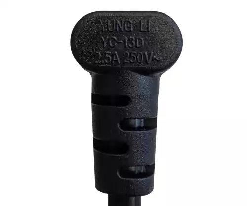 Maitinimo kabelis Australija I tipo su C7 90° apačia, 0,75 mm², SAA, juodas, 2,00 m ilgio