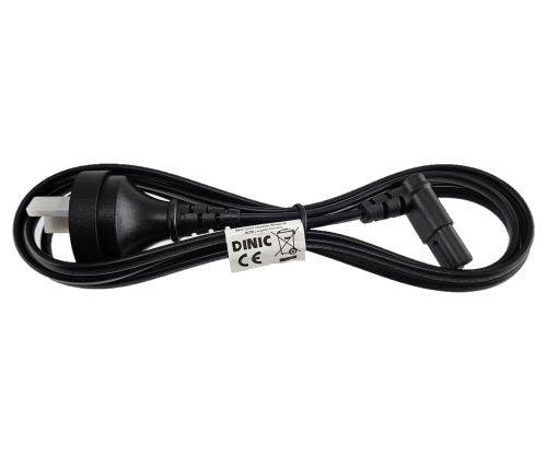 Cabo de alimentação Austrália tipo I para C7 90° inferior, 0,75mm², SAA, preto, comprimento 2,00m