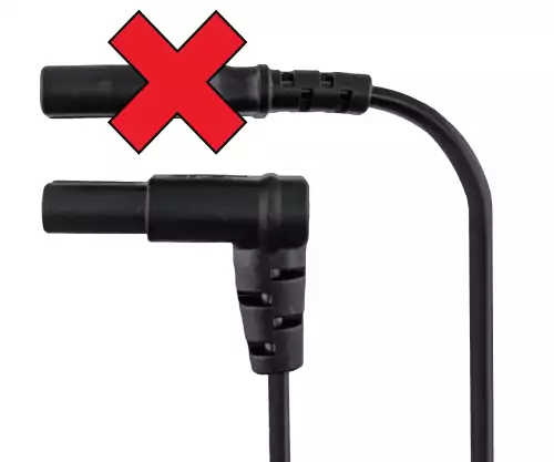 Euroconector tipo C a C7 fondo 90°, 0,75mm², VDE, negro, longitud 2,00m