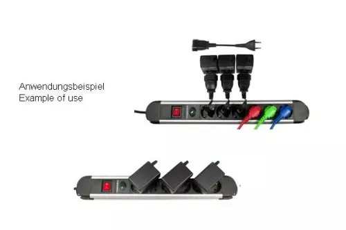 Netzkabel Verlängerung, Eurostecker auf Eurobuchse, 0,75mm², VDE, schwarz, Länge 0,20m, kurz