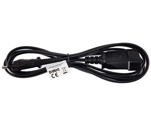 Cable de alimentación euroconector a enchufe, 0,75 mm², prolongación, negro, longitud 2,00 m