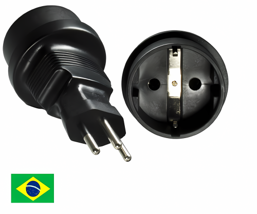 Stromadapter Brasilien CEE 7/3 auf BRA Typ N 3pin Stecker, YL-0423