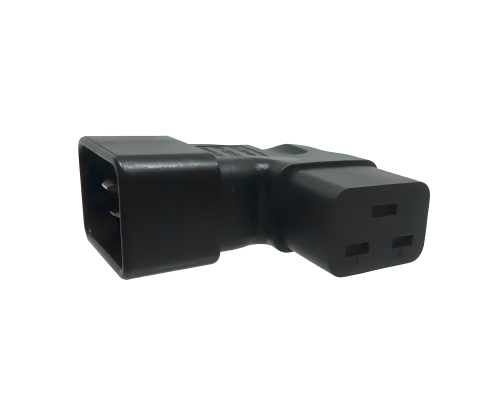 Netzadapter C19 auf C20 gewinkelt, YL-3318L-1 IEC 60320-C19/20 seitwärts gewinkelt, rechts/links