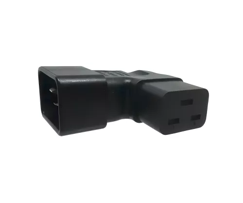 C19 to C20 angled mains adapter, YL-3318L-1 IEC 60320-C19/20 angled sideways, right/left