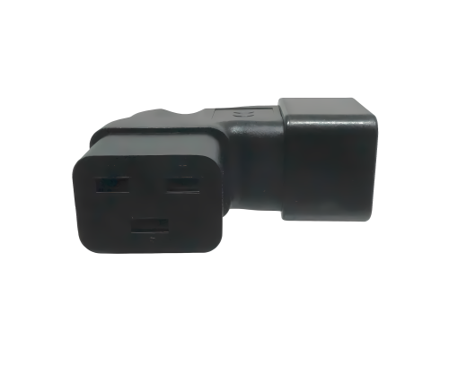 C19 to C20 angled mains adapter, YL-3318L-1 IEC 60320-C19/20 angled sideways, right/left