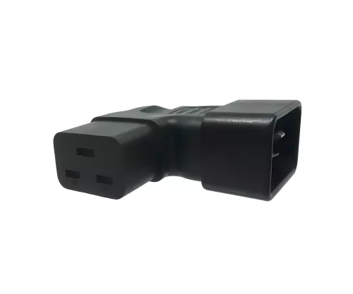 C19 to C20 angled mains adapter, YL-3318L IEC 60320-C19/20 angled sideways, left/right