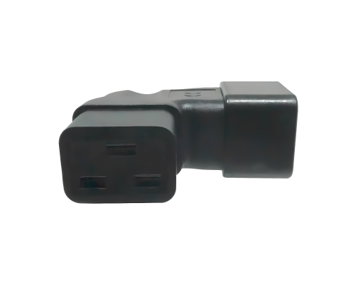 C19 to C20 angled mains adapter, YL-3318L IEC 60320-C19/20 angled sideways, left/right
