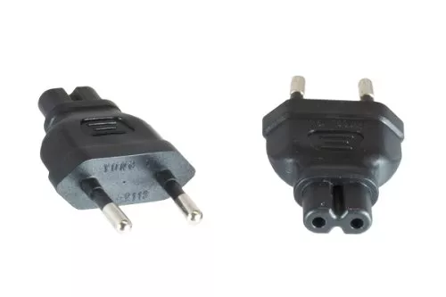 Stromadapter, Netzadapter C7 auf CEE 7/16 Eurostecker Typ C