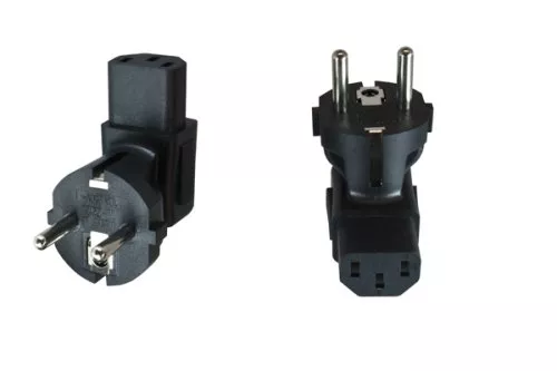 hálózati adapter, hálózati adapter IEC C13-as dugó CEE 7/7 90°-os biztonsági dugóhoz