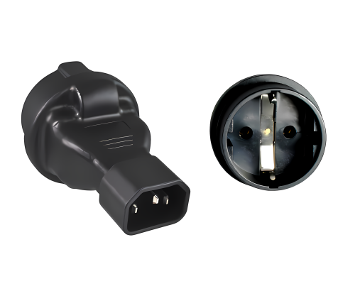 Adaptador de corriente, enchufe de seguridad CEE 7/3 a enchufe IEC C14, adaptador SAI, YL-3223